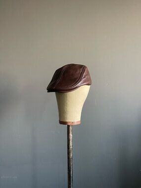 Espresso Faux Leather Driving Cap Ralph Lauren Heritage Quiet Luxury Newsboy Hat
